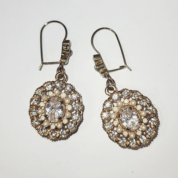 🦋 CRYSTAL, FAUX OPAL & FAUX SEED PEARL EARRINGS - Picture 1 of 6